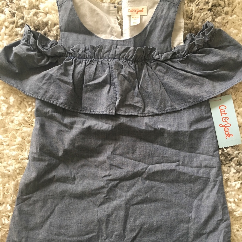 Cat and Jack Chambray dress with open shoulders